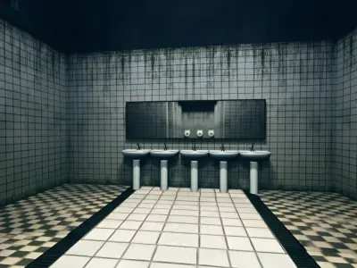 3D Scene of Public Bathroom 3D model