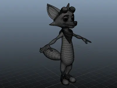 3D Stylized Fox Low-poly 3D model