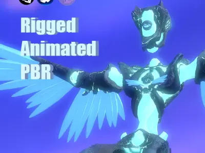 Monster Crystal Phoenix Low Poly model Low-poly 3D model