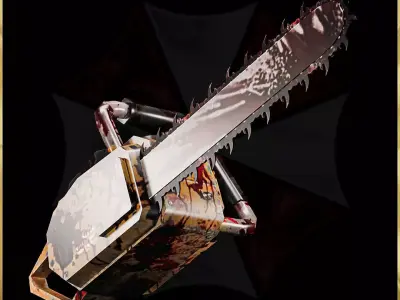Resident Evil Chainsaw - 3D ASSET - Game Ready - 3D Art Low-poly 3D model