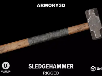 GAME READY SLEDGEHAMMER PBR RIGGED Free low-poly 3D model