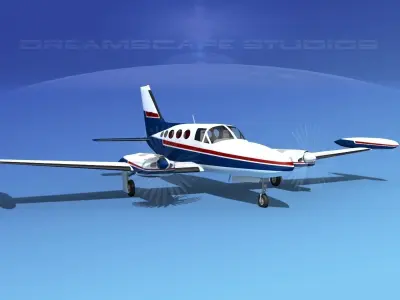 Cessna 414 Chancellor V08 3D model
