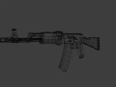 AK74 Low Poly Models Free low-poly 3D model