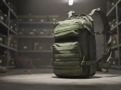 Military Tactical Assault Pack - Olive Drab Low-poly 3D model