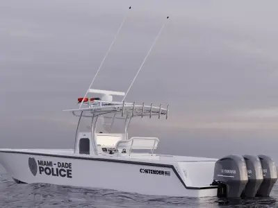 Contender Police Boat with Trailer  3D model