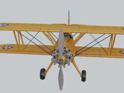 BOEING-STEARMAN MODEL 175 Low-poly 3D model