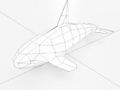 Whale fish 3d model  Low-poly 3D model