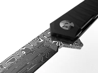 Damascus knife Free low-poly 3D model