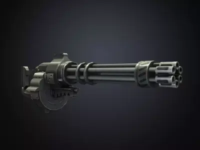 EVA Gatling gun hand-painted low poly Low-poly 3D model