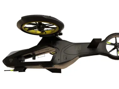 Scifi futuristic security helicopter Low-poly 3D model