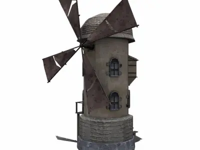 Windmill Low-poly Free low-poly 3D model