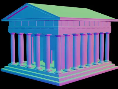 Ruined Greek Temple 3D model