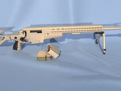 RIfle AXMC International Low-poly 3D model