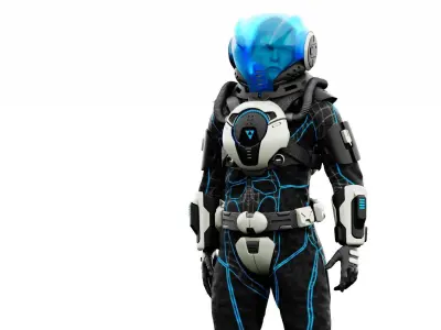 CYBER ASTRONAUT-Z  Rigged for Unreal Engine - Unity - MIXAMO 3D model