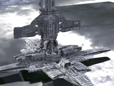 Unique Sci-Fi Tower Design 2 and 3 3D model