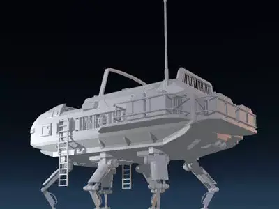 Sc-fi desert rover with legs 3D model