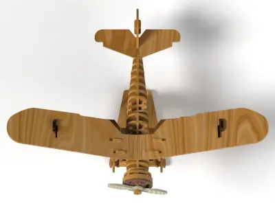 Japanese Wooden Model Plane Ki-Gu-Mi 3D print model