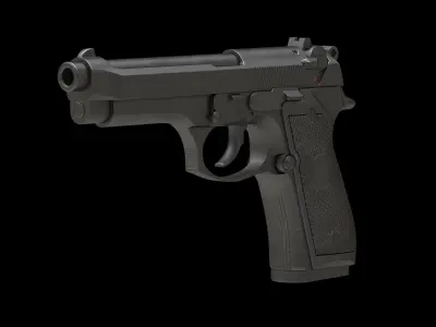 Beretta 92 Low Poly Low-poly 3D model