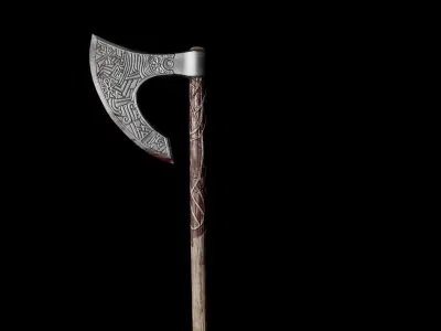 Viking Axe Pack-3 Low-poly 3D model