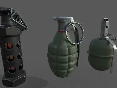 Grenade Pack Low-poly 3D model