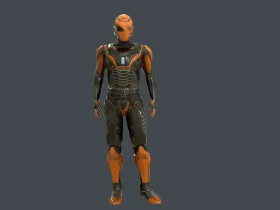 Sci-fi Soldier Low-poly 3D model