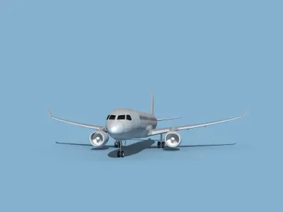 Airbus A220-300 Bare Metal 3D model