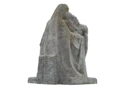 Jesus and Mary Funeral Sculpture Monument Low-poly 3D model