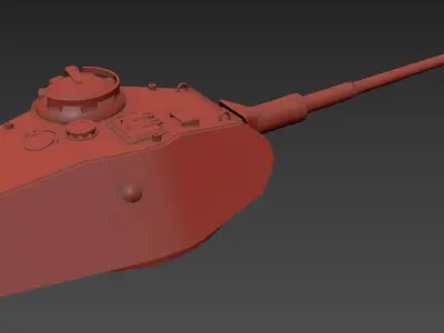 Tiger 2 Turret Porsche Low-poly 3D model