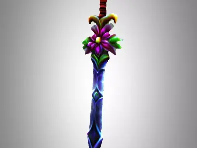 Girly Flower Sword Low-poly 3D model