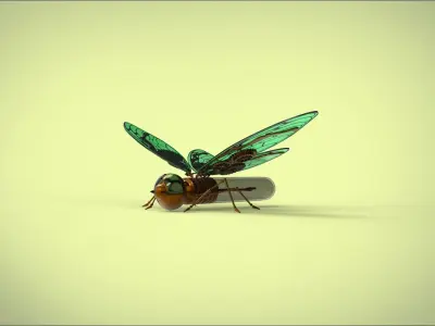 Butterfly mechanical steampunk 3D model