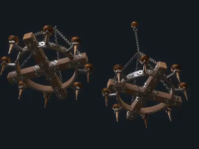 Medieval Chandelier 1 Low-poly 3D model