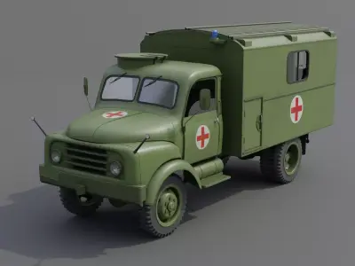 Hanomag AL 28 Military Ambulance Low-poly 3D model