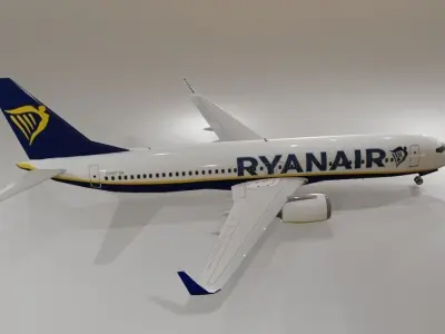 Ryan Air Boeing 737 800 3D Model with cockpit  Low-poly 3D model