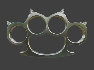 Brass and Steel knuckles Free low-poly 3D model