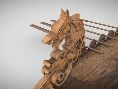 Viking Boat 4 - Spirit of the Woods Wolf 3D model