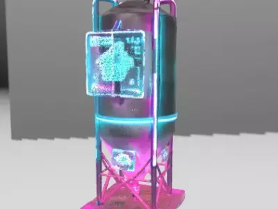 Sci-Fi Cyberpunk Oil Tank Asset - Low Poly 3D model
