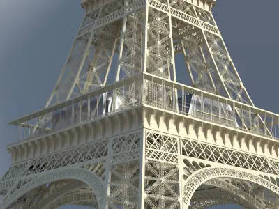 Eiffel Tower Paris Detailed Model 3D model