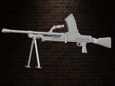 Bren Light Machine Gun 3D printables for action figures 3D print model