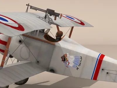 Nieuport 17 Lafayette Escadrille 2 3D model