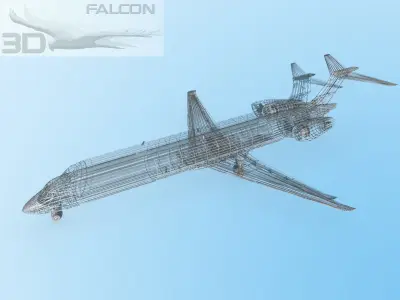 Falcon3D MD-80 Unmarked 3 3D model