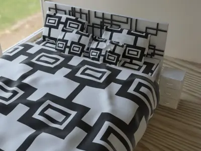 Modern Designer Bed Free 3D model