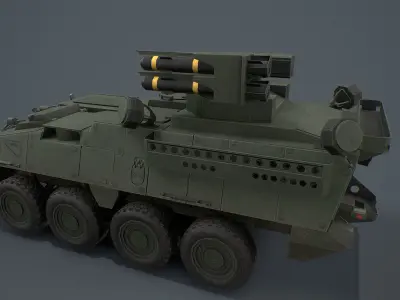 Stryker A1 IM-SHORAD Low-poly 3D model