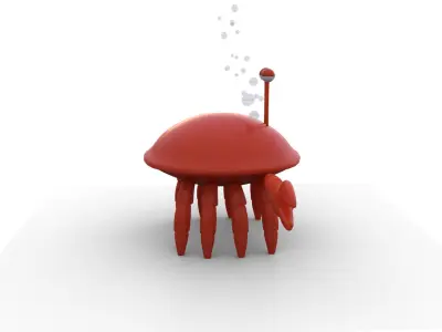 Crab Cartoon Low-poly 3D model