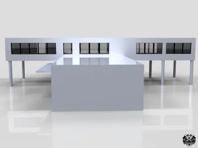 Modern Building Low-poly 3D model