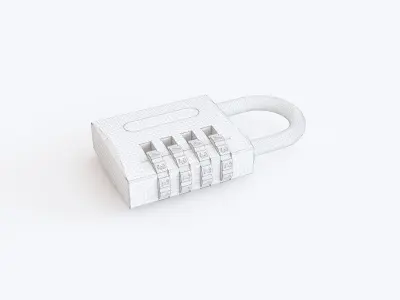 Combination padlock 3D model