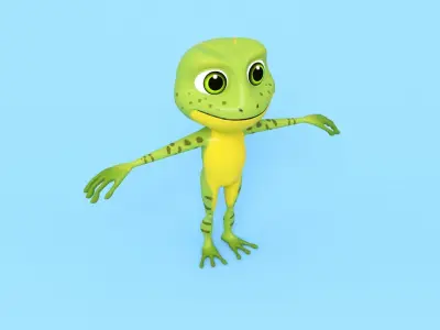 Frog Cartoon Low-poly 3D model
