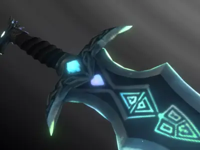 Wyrmfang Blade Low-poly 3D model