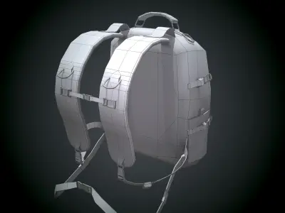 Low Poly Tactical Back Pack Game Asset Low-poly 3D model