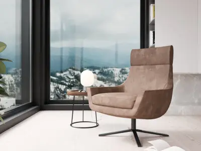  Replica Glee High Back Armchair Model, Light Brown 