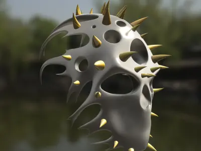 Alien Bio Spiked Mask  Futuristic  3D model